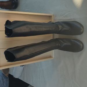 Black Leather Alfani 12" boot